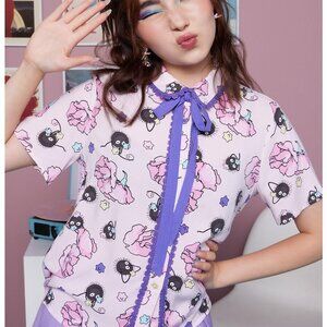 Hottopic her universe studio Ghibli spirited away soot sprite button down